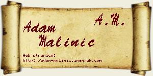 Adam Malinić vizit kartica